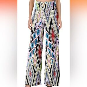 Size XL diamond shape patterned palazzo pants